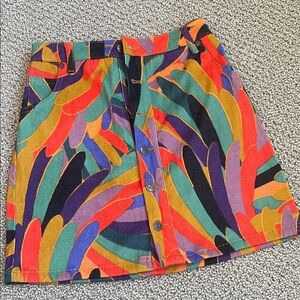 Anthropologie Multicolor Button-Front Skort